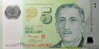 5 долларов 2014 (один треугольник) Сингапур.