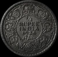 1/4 рупии 1926 Британская Индия. Георг V.
