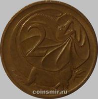 2 цента 1980 Австралия. Плащеносная ящерица.