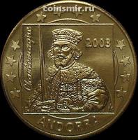 10 евроцентов 2003 Андорра. Король Карл Великий (742–814). Европроба.