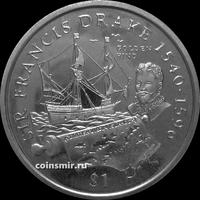 1 доллар 2004 Британские Виргинские острова. Сэр Фрэнсис Дрейк.