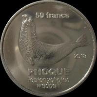 50 франков 2013 острова Амстердам и Сен-Поль. Морской слон.