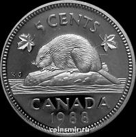 5 центов 1988 Канада. Бобр. Пруф.