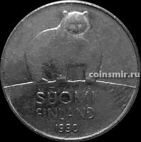 50 пенни 1990 М Финляндия. Медведь.