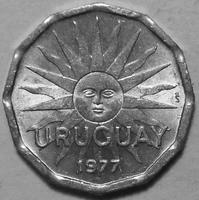 2 сентесимо 1977 Уругвай. ХF