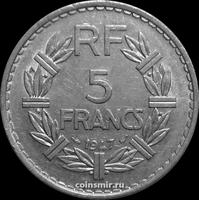5 франков 1947 Франция. Закрытая "9".