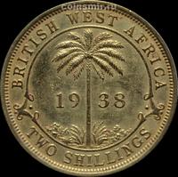 2 шиллинга 1938 КN Британская западная Африка. Георг VI (1895 — 1952).