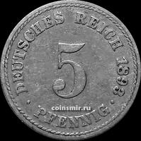 5 пфеннигов 1893 А Германия.