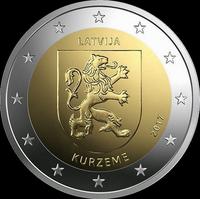 2 евро 2017 Латвия. Курземе.