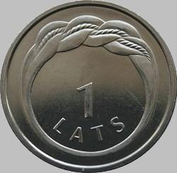 1 лат 2009 Латвия. Кольцо.