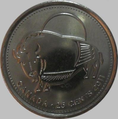 25 центов 2011 Канада. Бизон.
