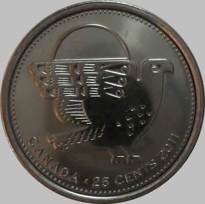 25 центов 2011 Канада.Сокол.