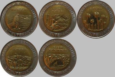 Набор из 5 монет 2010  Аргентина. 200 лет независимости.