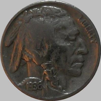 5 центов 1936 США. Индеец.