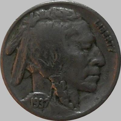 5 центов 1937 США. Индеец.
