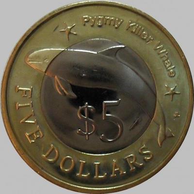 5 долларов 2012 Микронезия. Кит.