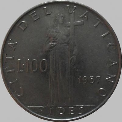 100 лир 1957 Ватикан.