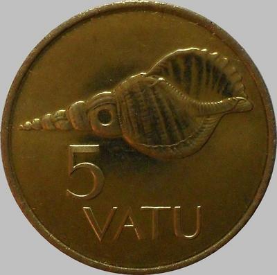 5 вату 1999 Вануату. Раковина.