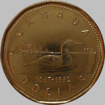 1 доллар 1992 Канада. 125 лет независимости.