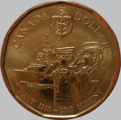 1 доллар 2010 Канада. 100 лет флоту.