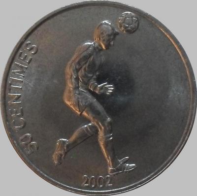 50 сантимов 2002 Конго. Футболист.