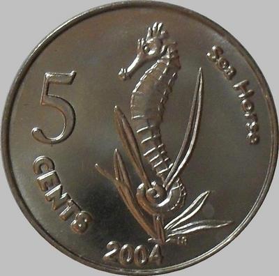 5 центов 2004 Кокосовые острова. Морской конёк.