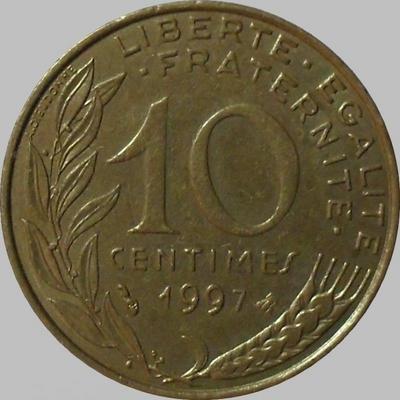 10 сантимов 1997 Франция.