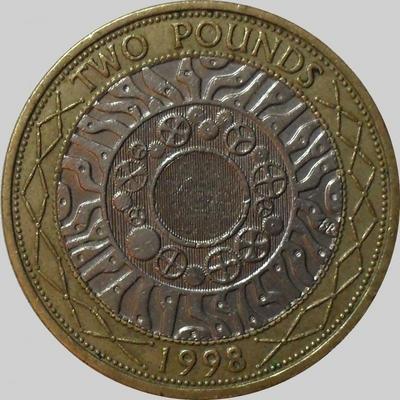 2 фунта 1998 Великобритания. 