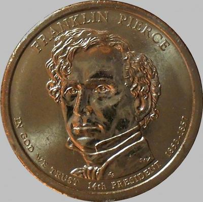 1 доллар 2010 D США. 14-й президент США Франклин Пирс.
