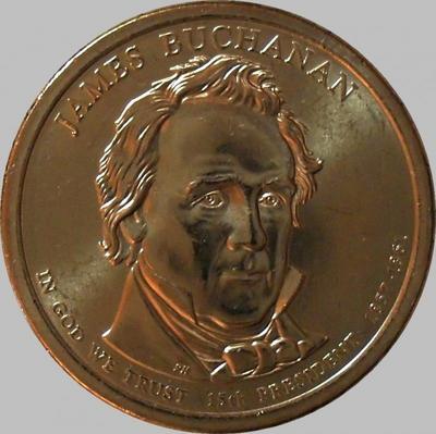 1 доллар 2010 P США. 15-й президент США Джеймс Бьюкенен.