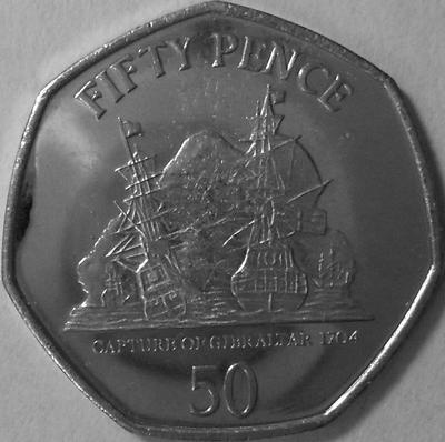 50 пенсов 2010 Гибралтар. Захват Гибралтара в 1704 году.