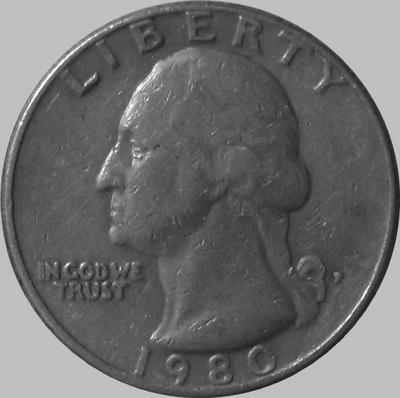 25 центов 1980 Р США.