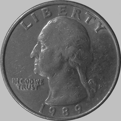 25 центов 1989 Р США. Джордж Вашингтон.