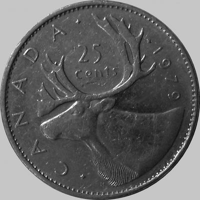 25 центов 1979 Канада. Северный олень.