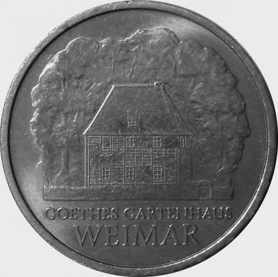 5 марок 1982 ГДР. Дом Гёте в Веймаре.