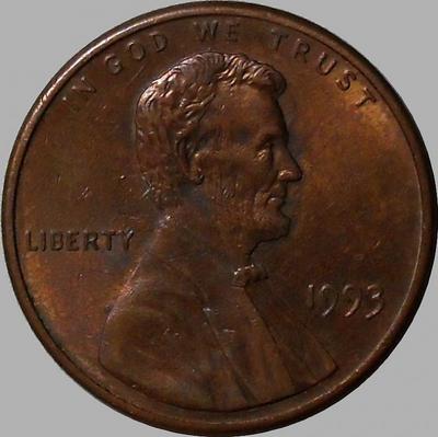 1 цент 1993 США. Линкольн.