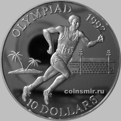 10 долларов 1991 Соломоновы острова. Олимпиада в Барселоне 1992. Бег.