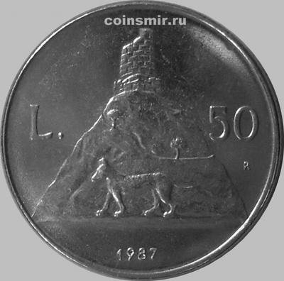 50 лир 1987 Сан-Марино. 15 лет возобновлению чеканки монет.