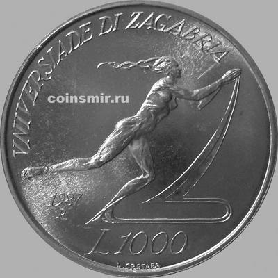 1000 лир 1987 Сан-Марино. Универсиада в Загребе.