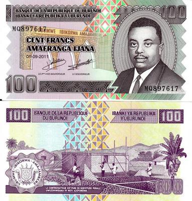 100 франков 2011 Бурунди. 