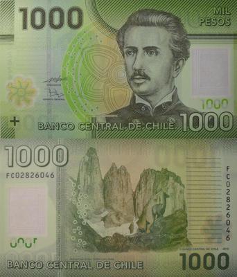 1000 песо 2010 Чили. 
