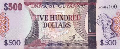 500 долларов 2011 Гайана. 