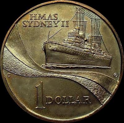 1 доллар 2000 Австралия. HMAS Sydney II.