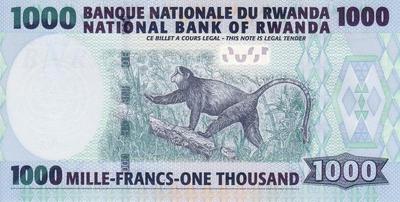 1000 франков 2008 Руанда. 
