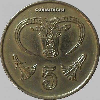 5 центов 1991 Кипр. Бык.