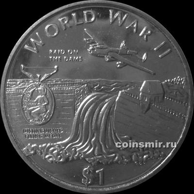 1 доллар 1997 Либерия. Медаль за боевые заслуги в небе.