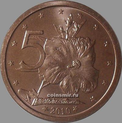 5 центов  2010 острова Кука. Гардения таитянская.