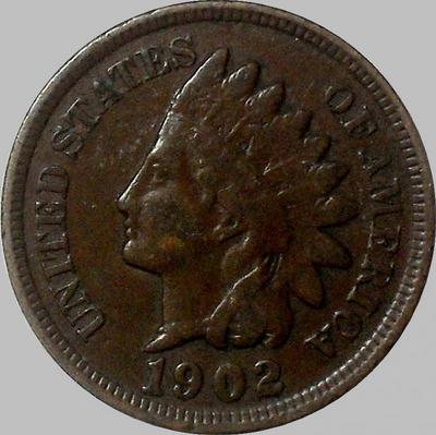 1 цент 1902 США. Индеец.  