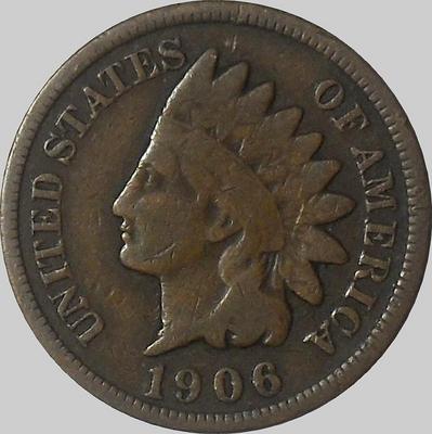 1 цент 1906 США. Индеец.