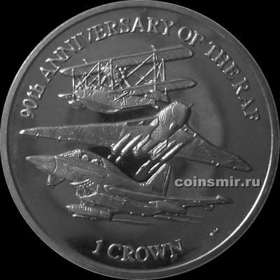 1 крона 2008 Фолклендские острова. 90 лет Королевским военно-воздушным силам Великобритании.